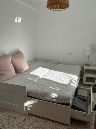 Diván BRIMMES IKEA Blanco, 2 cajones y 2 colchones