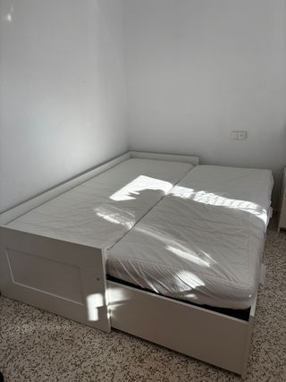 Diván BRIMMES IKEA Blanco, 2 cajones y 2 colchones