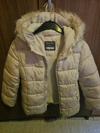 Casaco menina quente branco estrelas