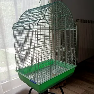 Jaula para pájaros verde 60 de alto y 40 de ancho