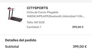 Tapis Roulant Pieghevole CITYSPORTS Rosa