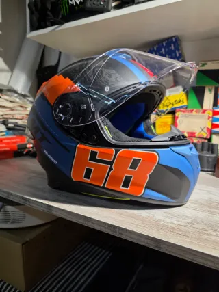 Casco MT TARGO PRO azul y naranja homologado