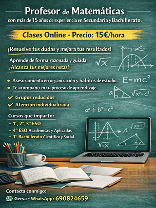 Clases particulares online Matemáticas ESO y BTO