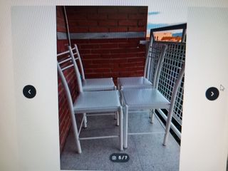 Mesa cocina extensible + 4 sillas hierro