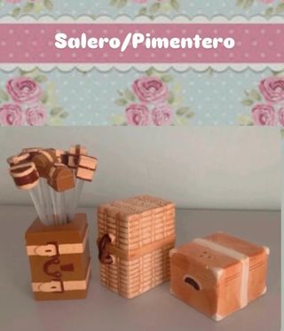 Conjunto Vintage Salero/Pimentero Cerámica