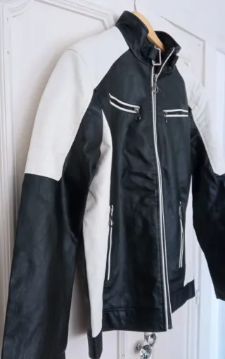 Preciosa Chaqueta biker, estilo motero, 2XL nueva