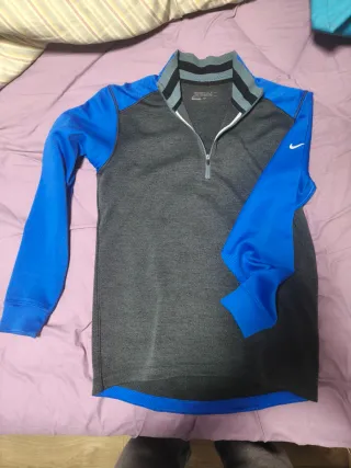 Sudadera Nike Golf Media Cremallera Azul/Gris