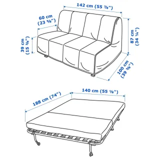 Sofá Cama IKEA Lycksele 2 Plazas