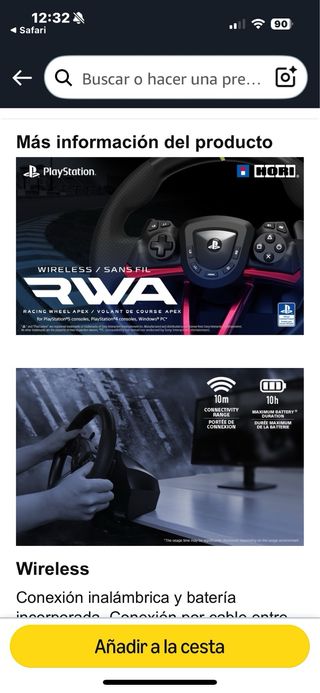 Volante Hori PS5 con Pedales