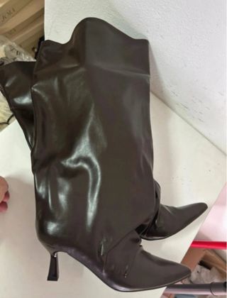 Stivali donna marrone gamba larga tg 37 nuovo