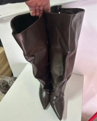 Stivali donna marrone gamba larga tg 37 nuovo
