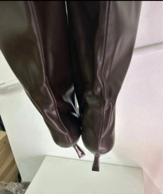 Stivali donna marrone gamba larga tg 37 nuovo