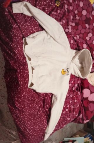 Sudadera corta mujer blanca