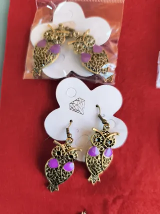 Lote Bisutería Buhos Oro y plateado