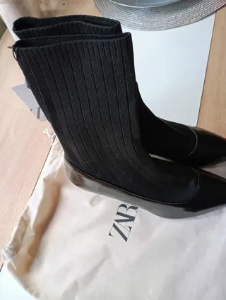 Botines Zara Negros Tacón Aguja
