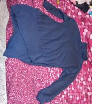 Vestido azul manga larga