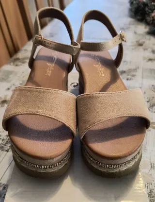 Sandali Zeppe Beige N°37