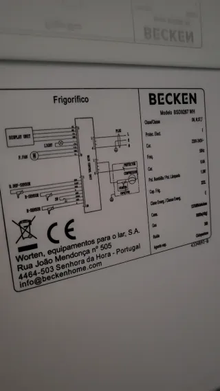 1 Frigorífico y 1 Congelador marca BECKEN