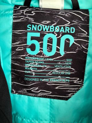 Giacca Impermeabile Wed'ze Nera e Turchese