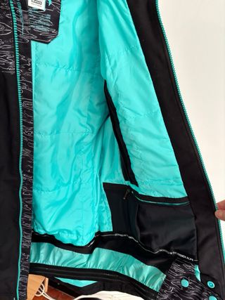 Giacca Impermeabile Wed'ze Nera e Turchese