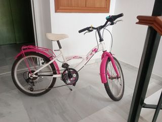 Bicicleta niña 20 rosa y blanca