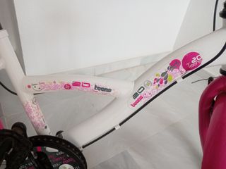 Bicicleta niña 20 rosa y blanca