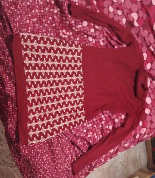 Vestido largo estampado rojo y blanco