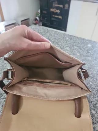 Bolso Neuville Piel Marrón y Dorado