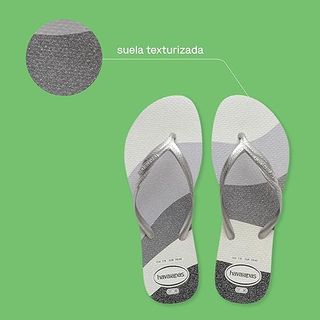 CHANCLAS MARCA HAVAIANAS PLATEADAS Talla 41/42