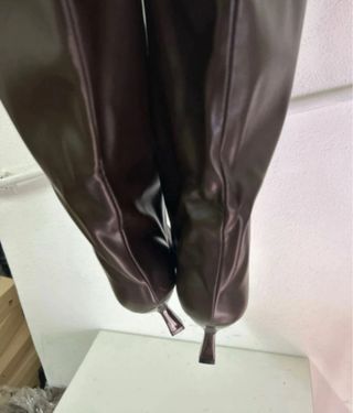 Stivali donna marrone gamba larga tg 36 nuovo