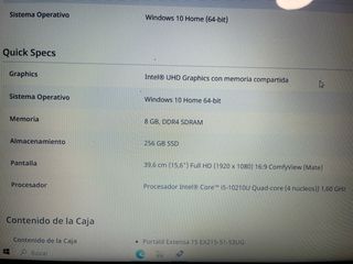 Portatile Acer// Intel i5 10ª Gen