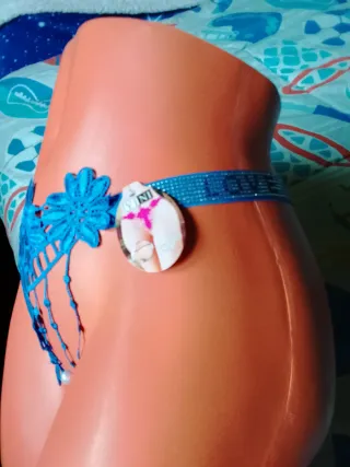Tanga azul perlas sexy