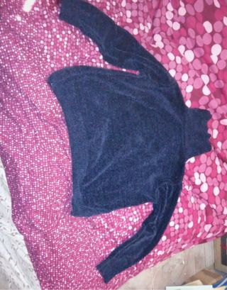 Jersey cuello alto mujer negro