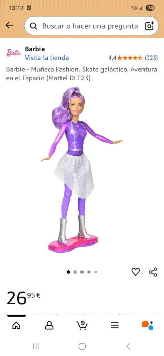 Muñeca Patinadora Galáctica Morada