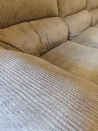 Sofá 3 plazas con chaise longue de pana