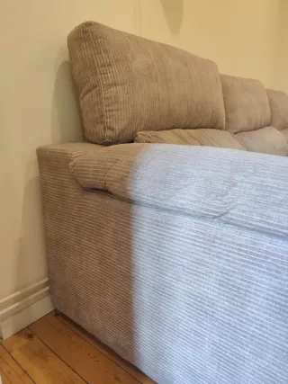 Sofá 3 plazas con chaise longue de pana