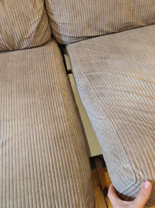 Sofá 3 plazas con chaise longue de pana