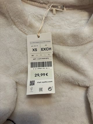 Pijama Oysho Oso Polar Talla XS Nuevo