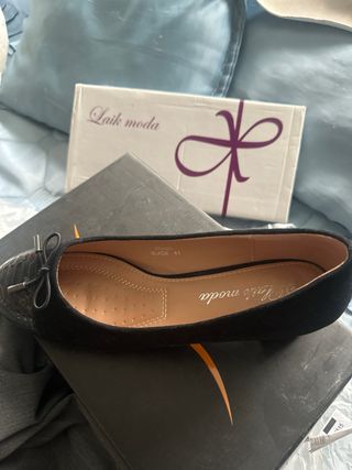 Zapatos Laik moda ante y charol negro 41