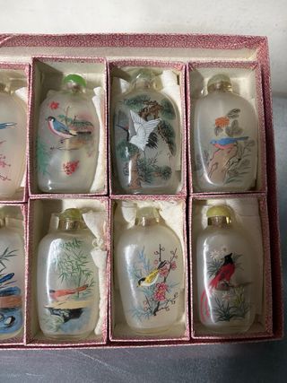 Set 8 Bottiglie Profumo Cinesi Snuff Bottle