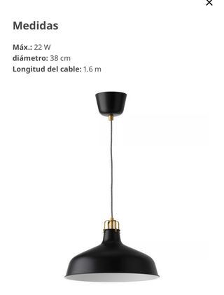 Lámpara de techo negra Ikea