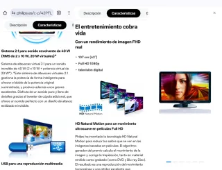 TV LCD Philips 42PFL5405H con mando