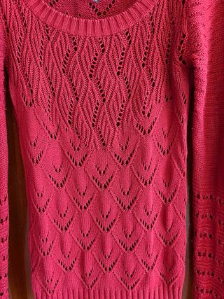 Jersey Rojo Mujer Calado