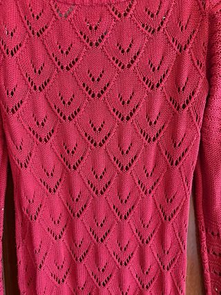 Jersey Rojo Mujer Calado
