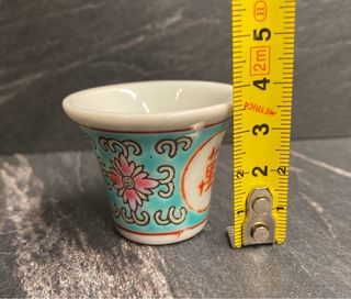 Set vintage sakè 4 bicchierini e vassoio ceramica