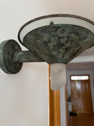 Faroles de pared metálico y cristal