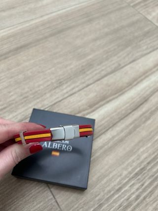 Pulsera Albero Bandera España Cuero y Acero