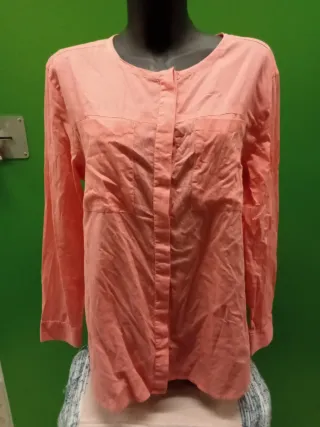 Camisa manga larga mujer naranja/rosa