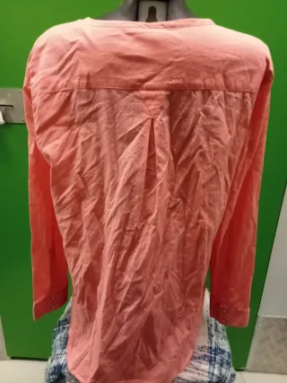 Camisa manga larga mujer naranja/rosa