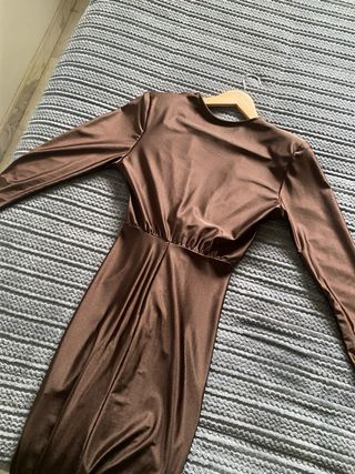 Vestido largo marrón elegante